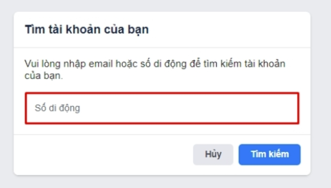 Link khôi phục tài khoản Facebook