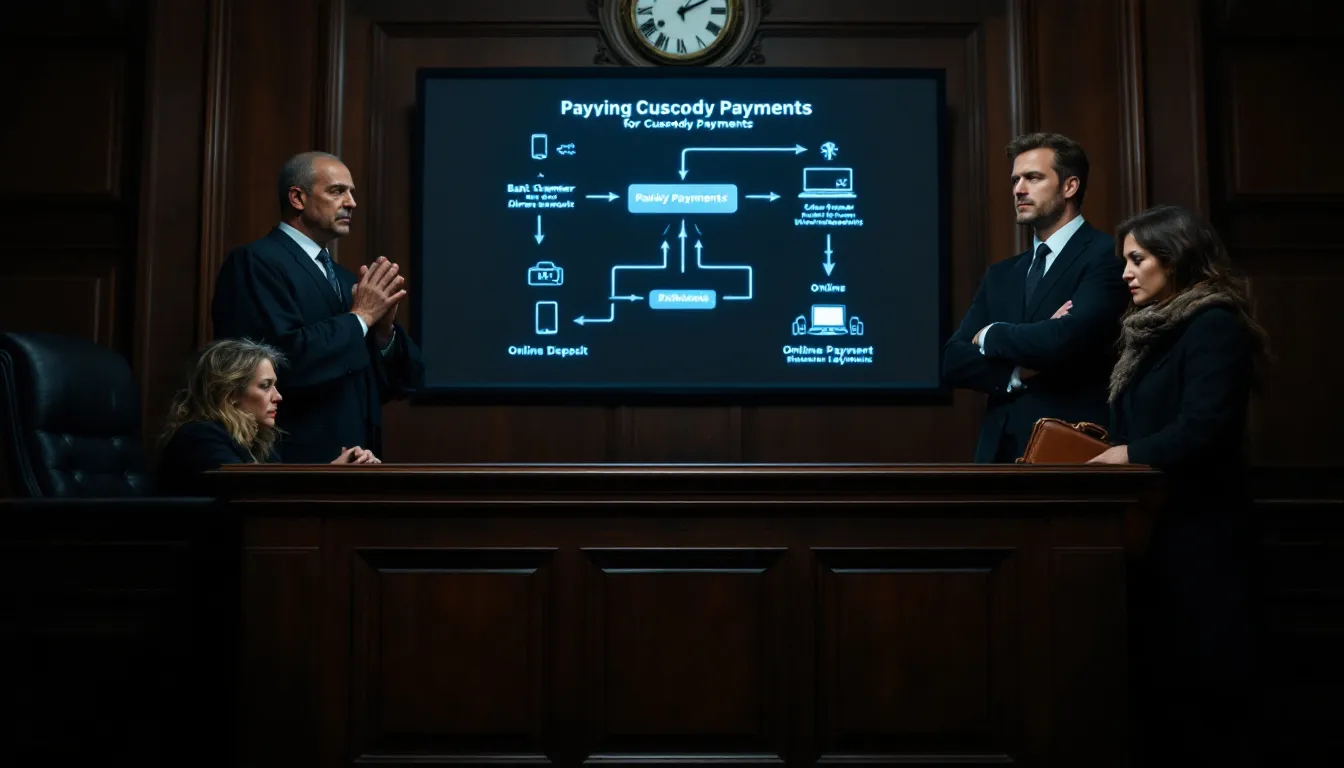 A graphic depicting methods to pay custody payments.