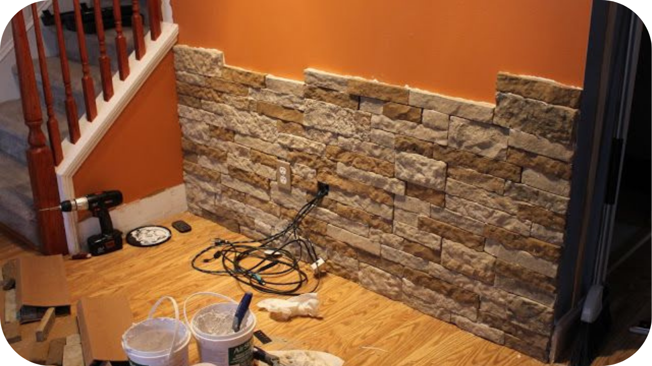 How to Construct a DIY Stone Feature Wall