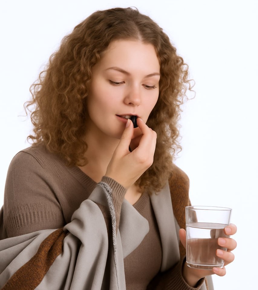 woman with glass of water