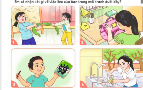 2. Tìm một số việc làm để bảo quản đồ dùng cá nhânCâu hỏi: Giải nhanh:- Bảo quản kính vào trong hộp- Đóng nắp bút khi không dùng- Bảo quản lau yên xe- Cất giày vào tủ khi không sử dụng.3. Trao đổi về sự cần thiết phải bảo quản đồ dùng cá nhân