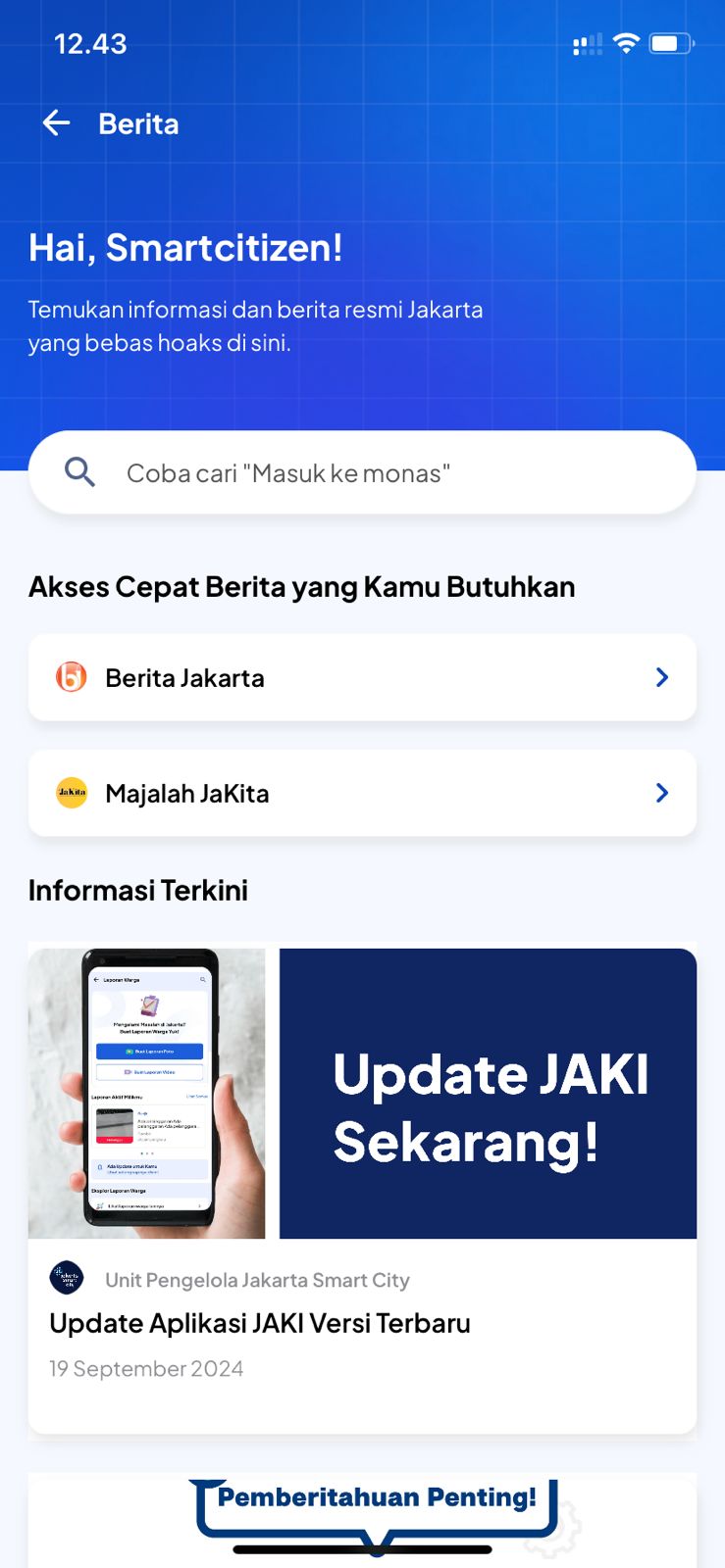 Fitur Berita di JAKI