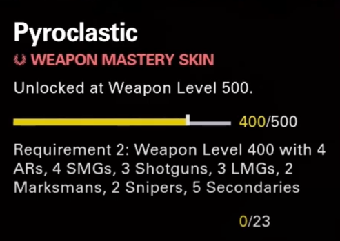 Unlock Pyroclastic Camo