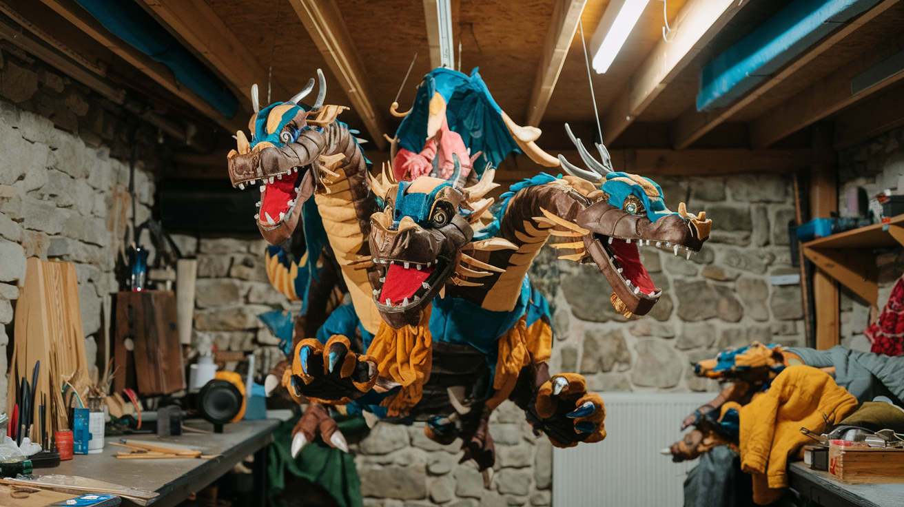 Hydrasbasement dragon puppets from Hydra Basement