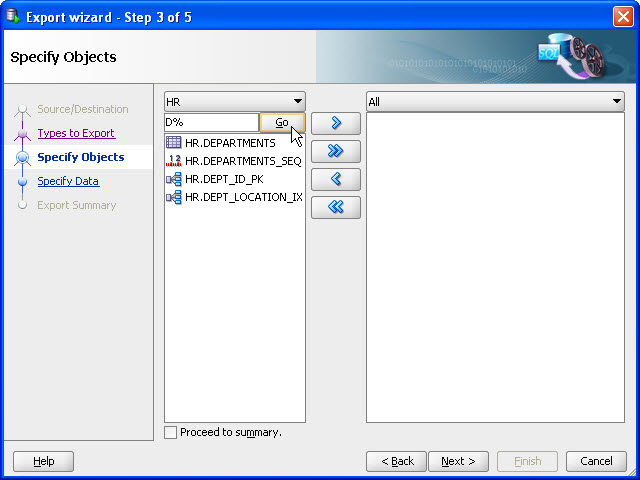 Export Wizard Step 3