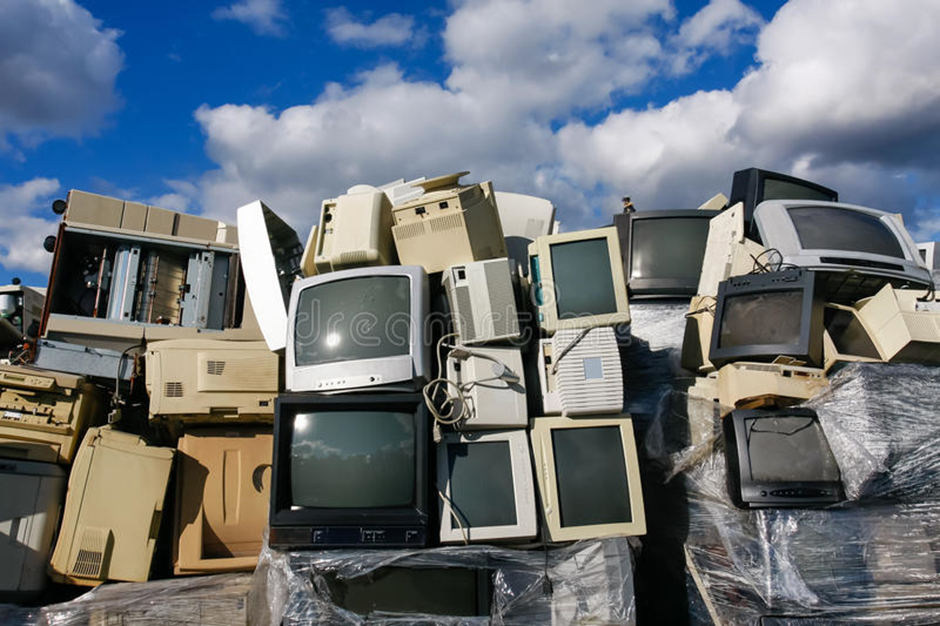 E-waste from CRTs, LCDs, and plasma screens with recycling importance.
