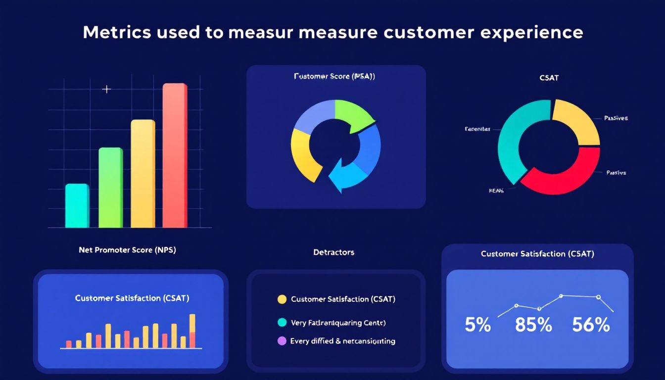 A diagram illustrating different metrics used to measure customer experience.