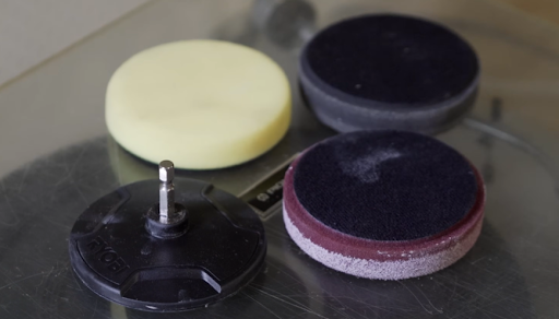 A collection of buffing pads for polishing and restoration.