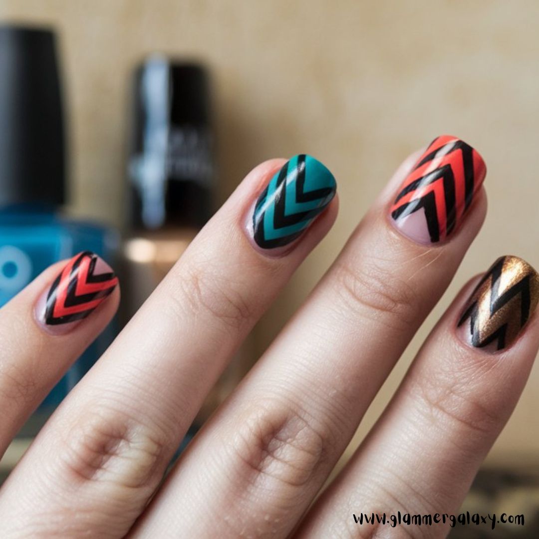 Nails with Bold Tribal Patterns