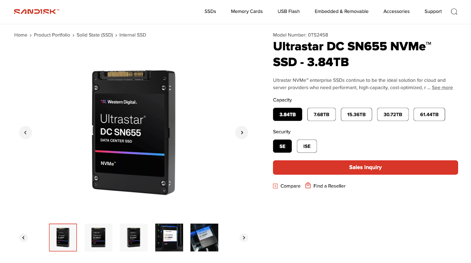 Screenshot of Ultrastar DC SN655 NVMe - Best for balanced performance and reliability.