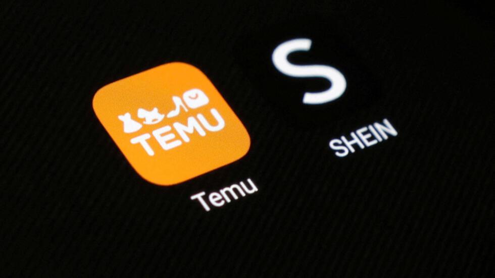 快时尚平台Shein和Temu应用程序图标资料图片