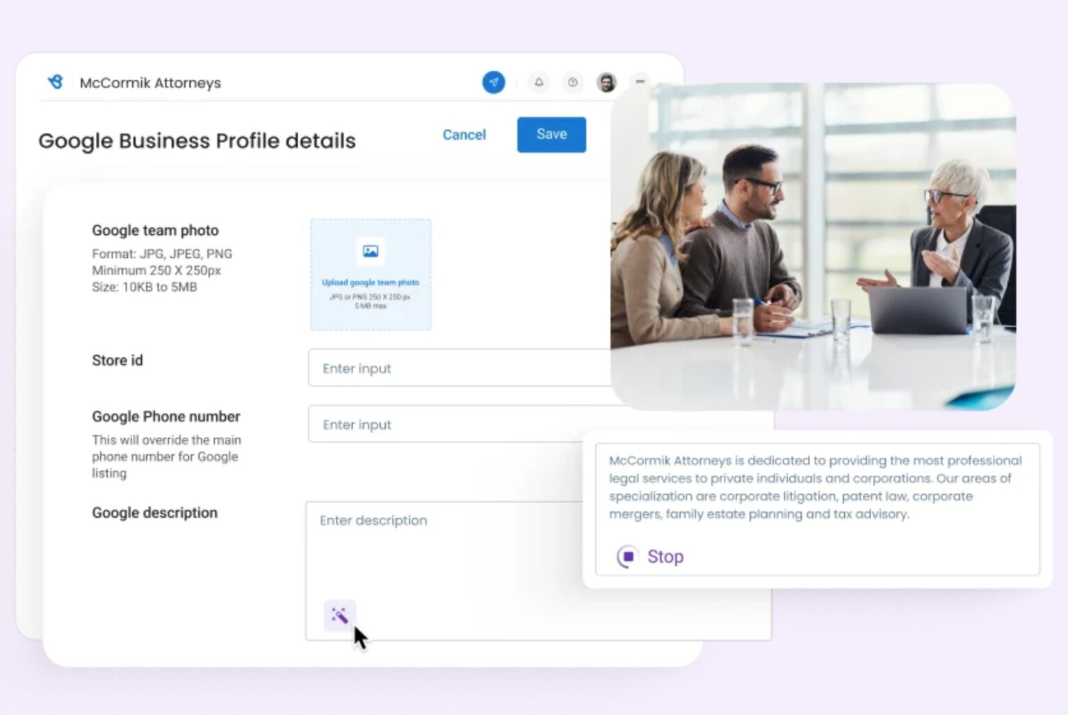 google business profile set up for law firms