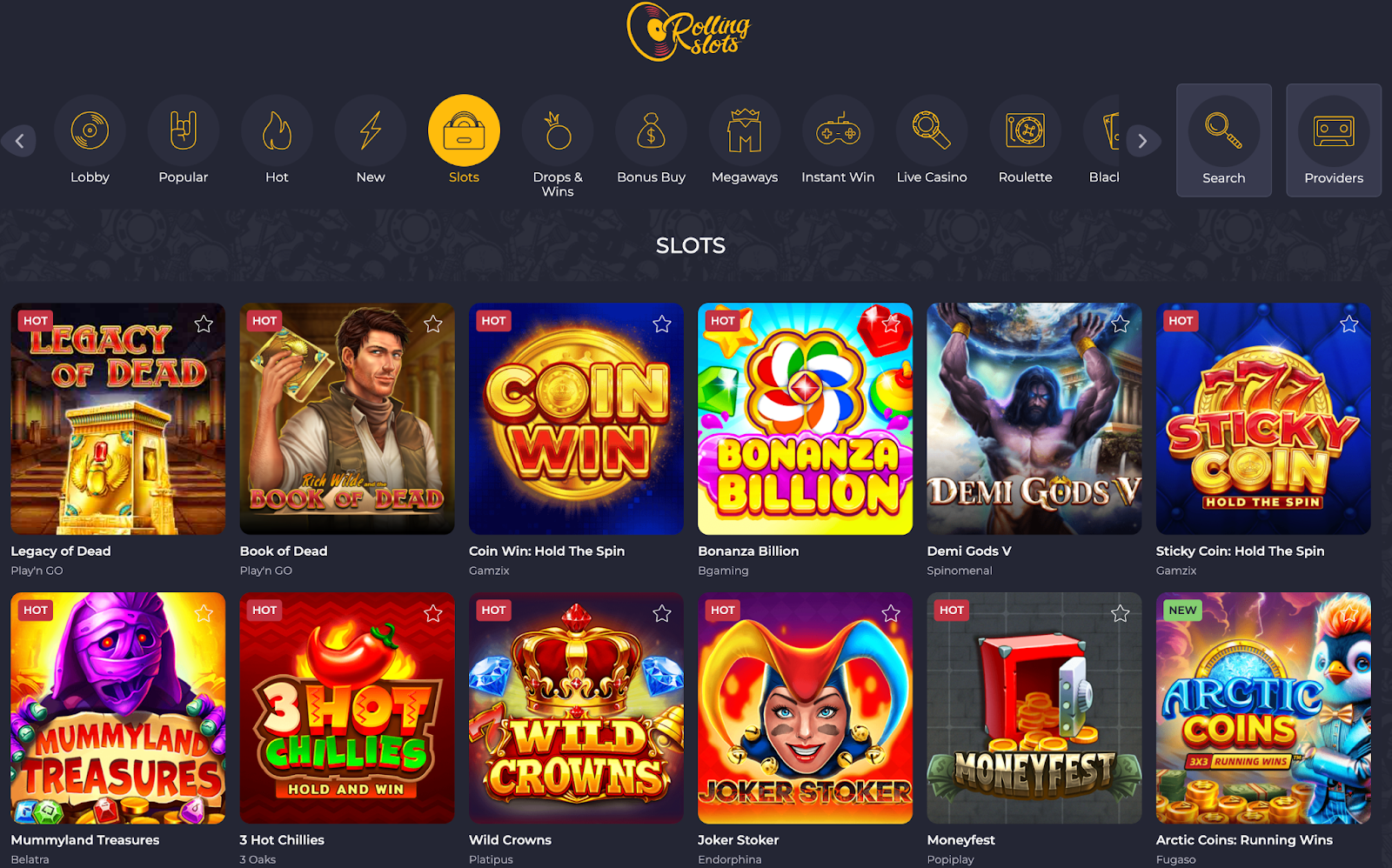 Rolling Slots Casino Slot Games