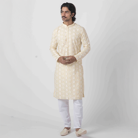 CHIKANKARI KURTA PAJAMA