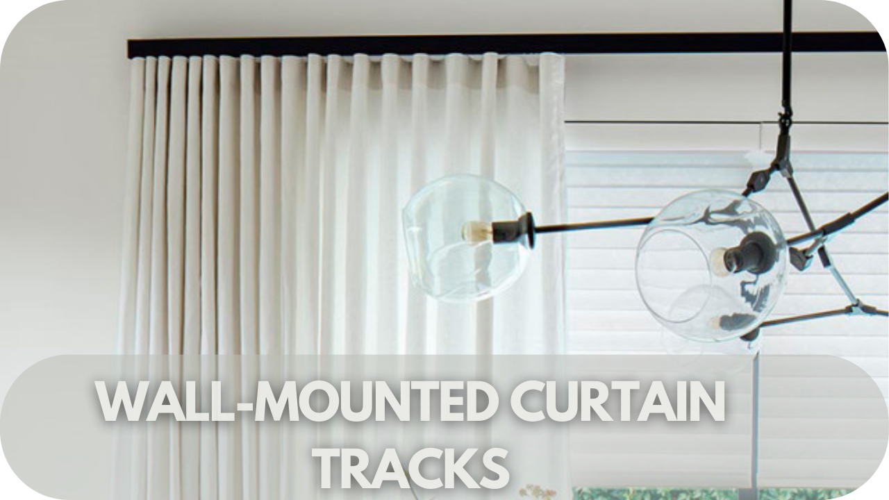 Versatile wall-mounted tracks for easy installation and stylish drapes.