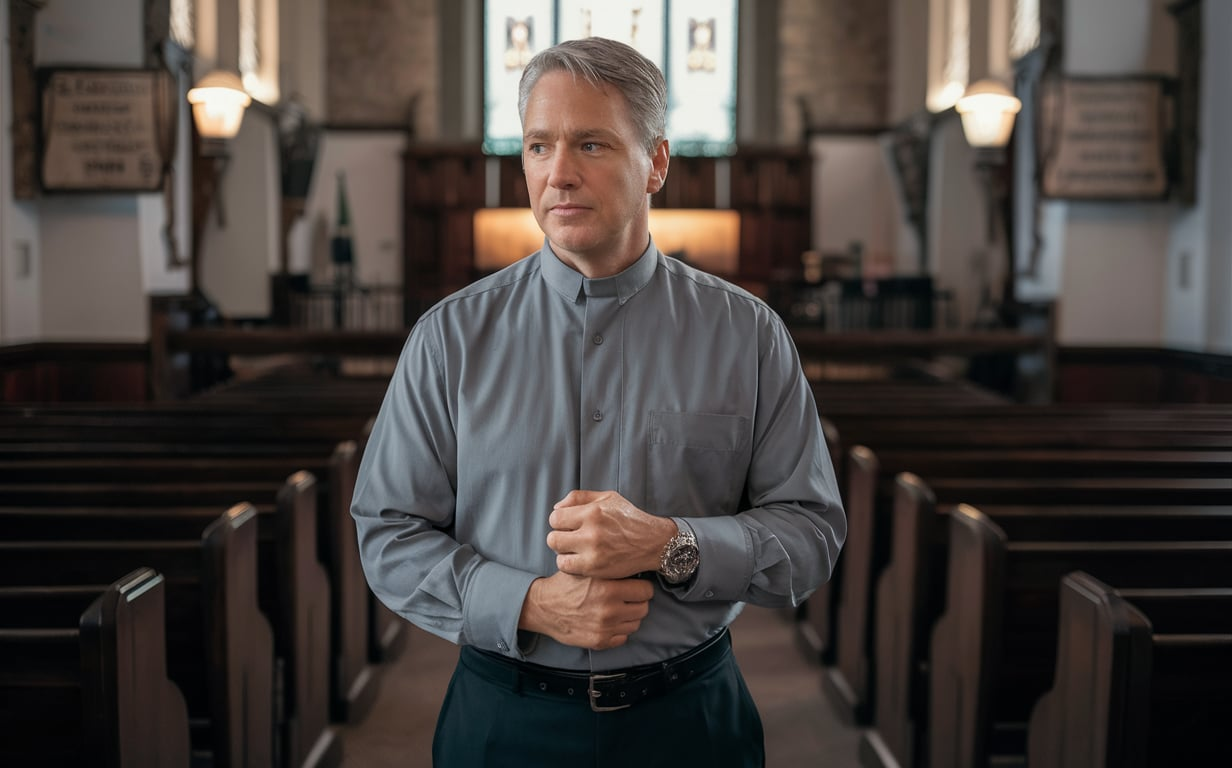 Chapel Hill Gray Clergy Shirt