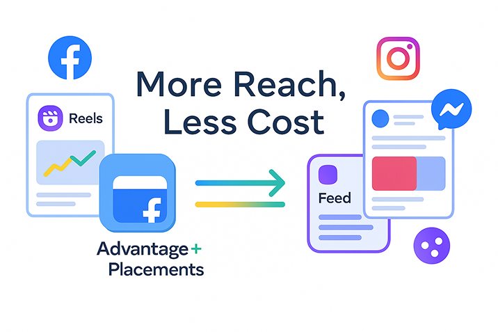Reducing Facebook ad costs with Advantage+ Placements illustration