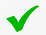 A green check mark on a white background

Description automatically generated