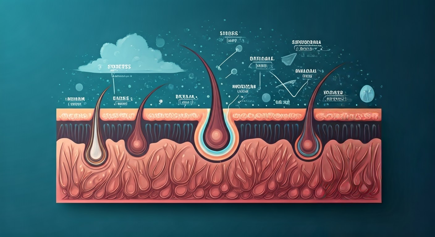 Illustration of hair fall causes