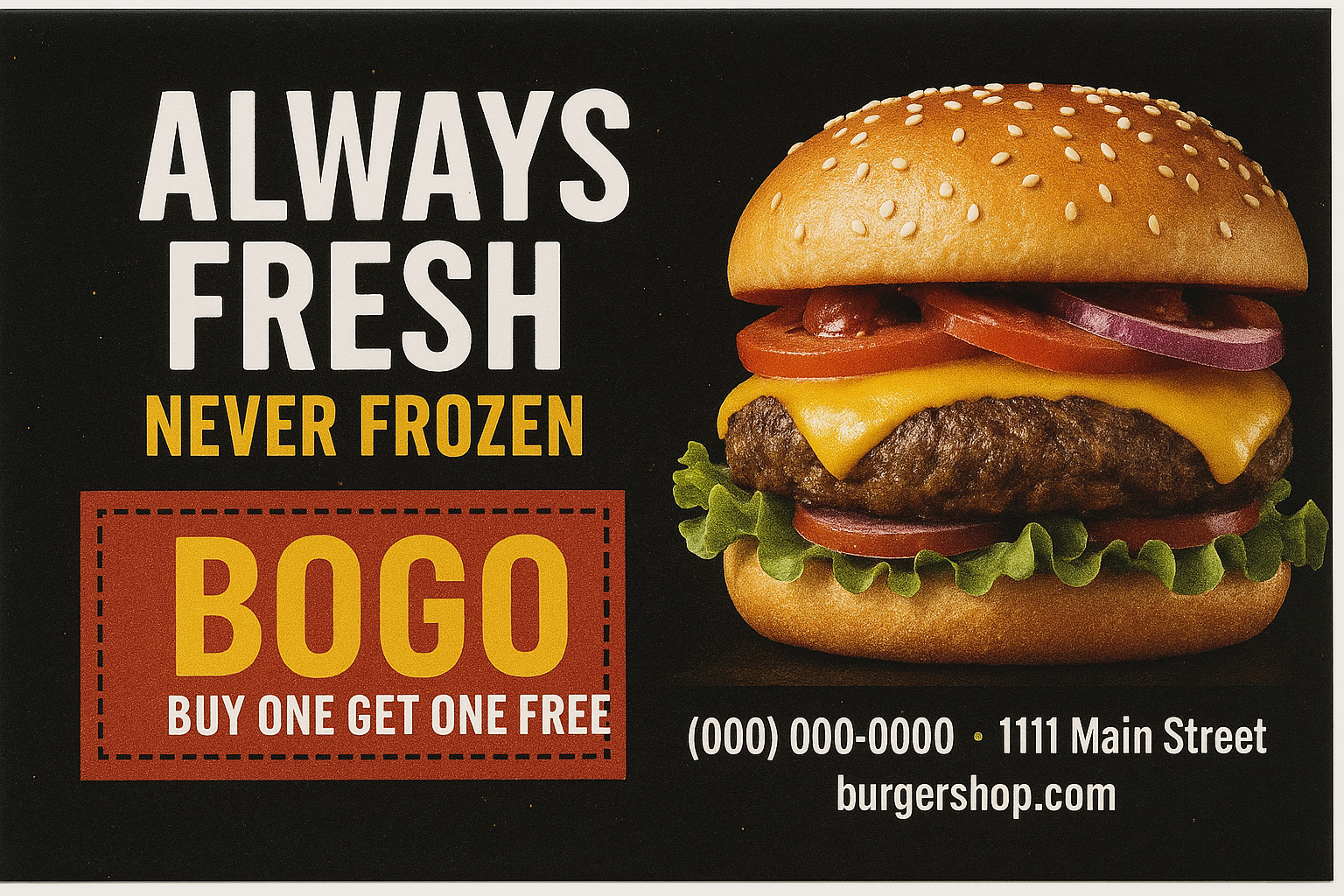 AI generated burger postcard