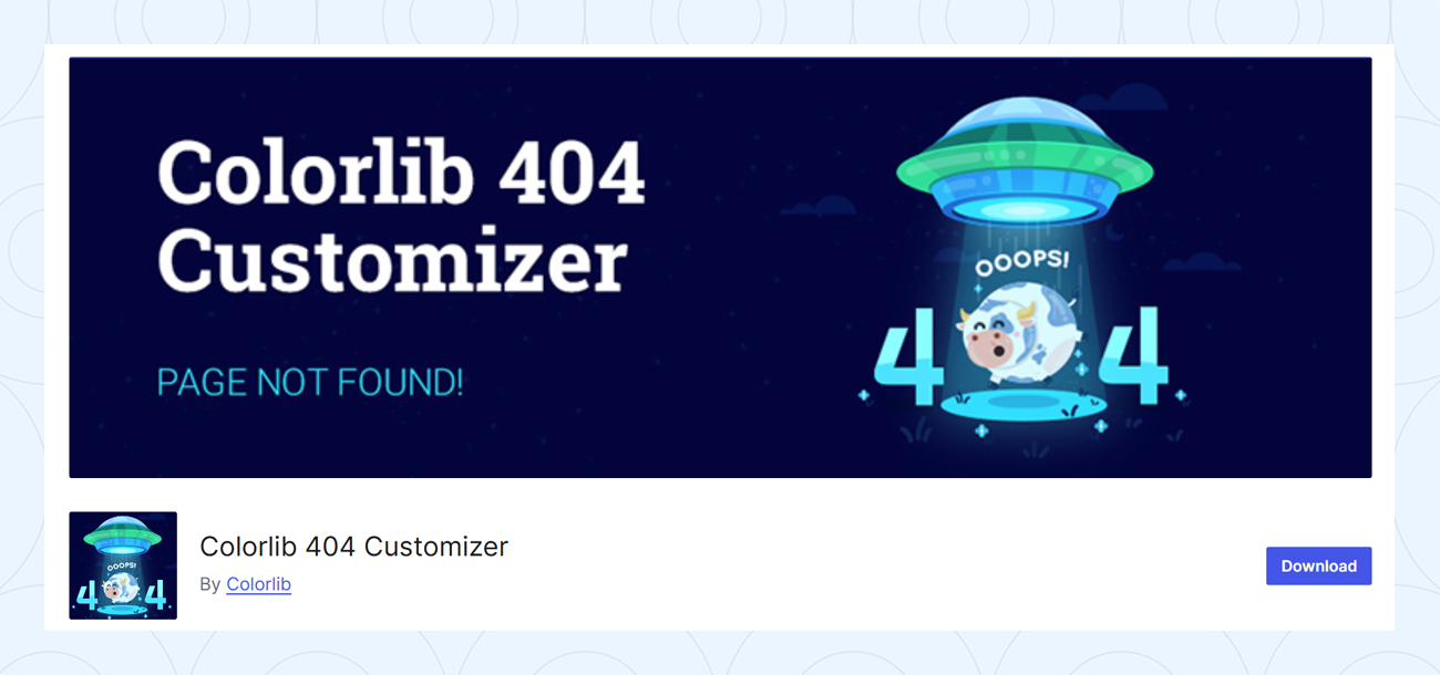 Colorlib 404 Customizer plugin