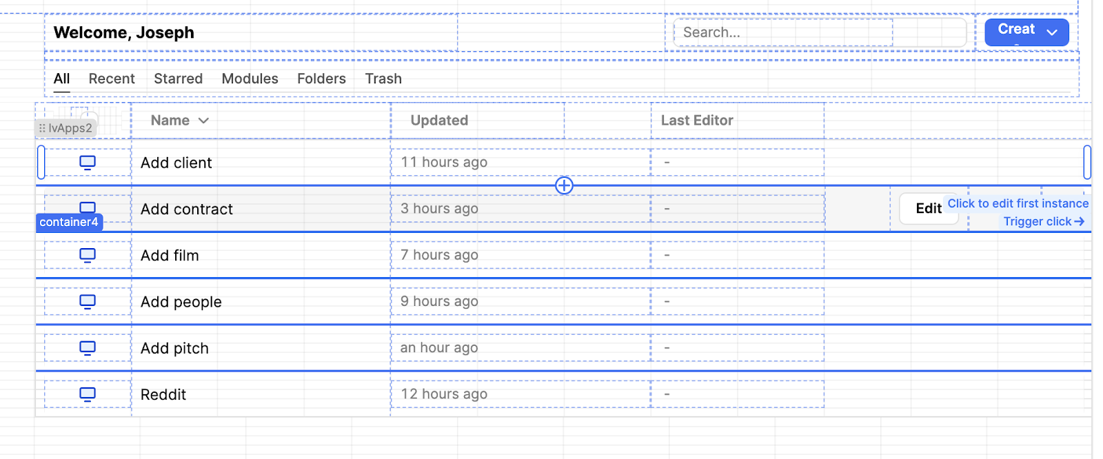 Retool UI inspiration: creating Retool in Retool