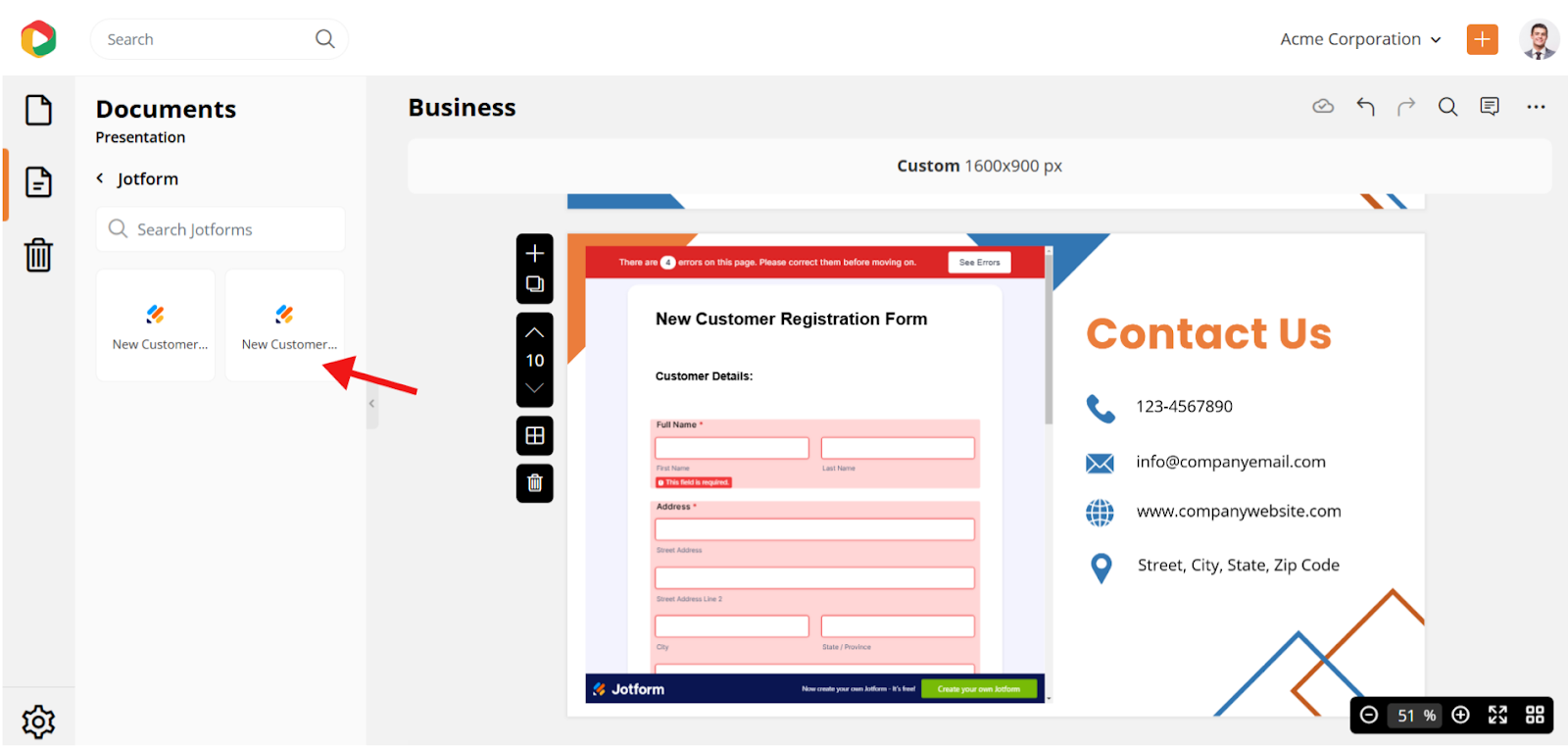 Jotform integration in DocHipo