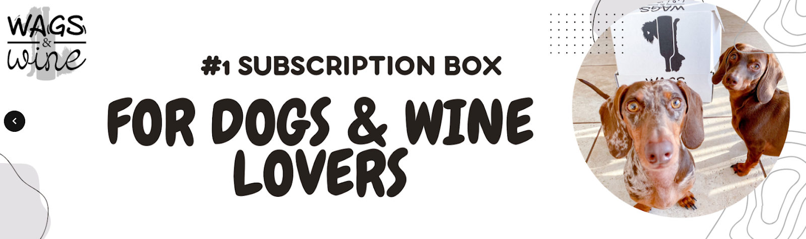 wags and wine subscription box banner