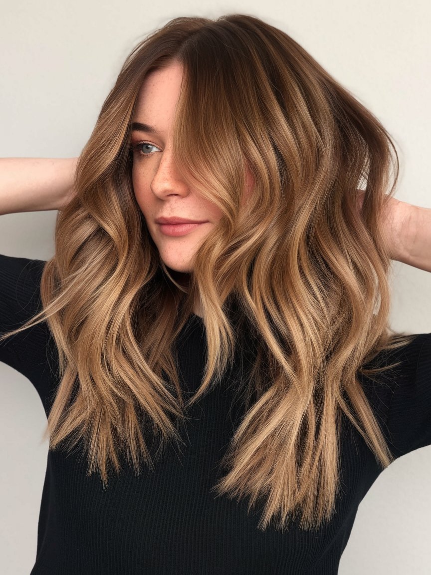 31. Light Chestnut with Honey Balayage