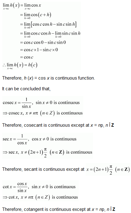 NCERT Solutions class 12 Continuity & Differentiability