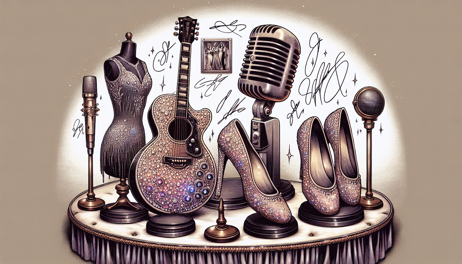 Illustration of exclusive Taylor Swift memorabilia at Autographia