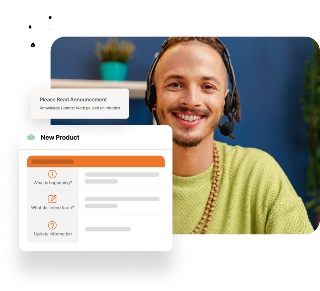 livepro Announcements shown above knowledge articles
