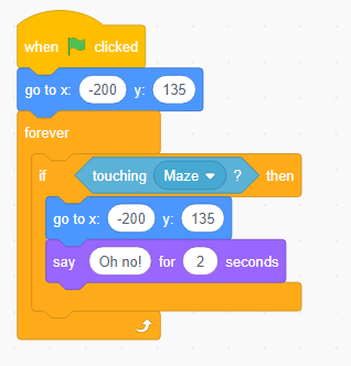 detect a collision with if then block