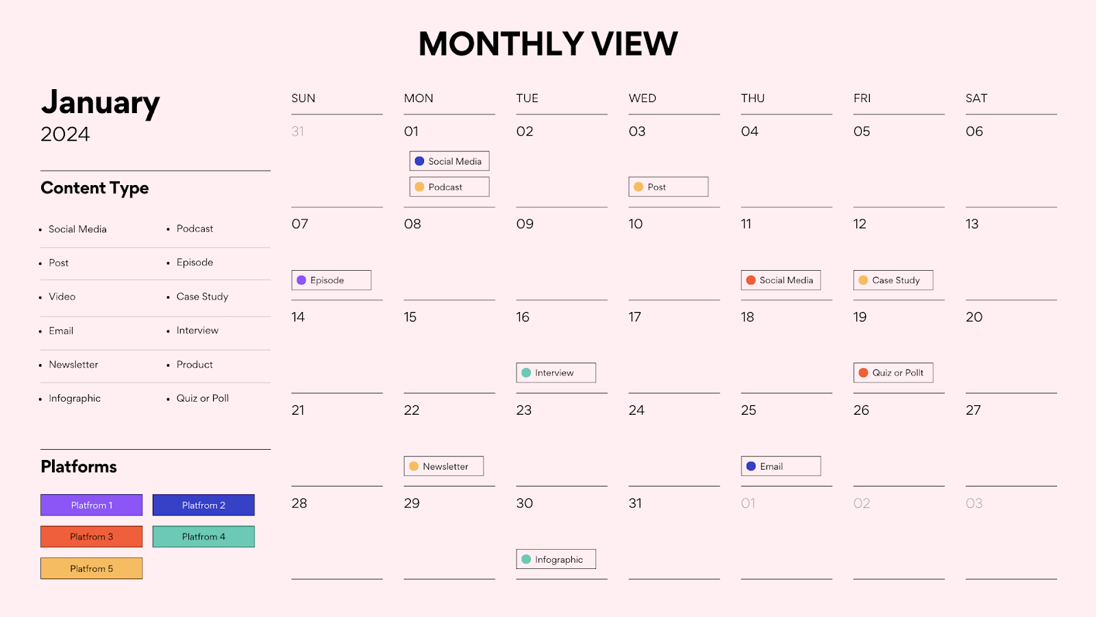 Monthly view. 