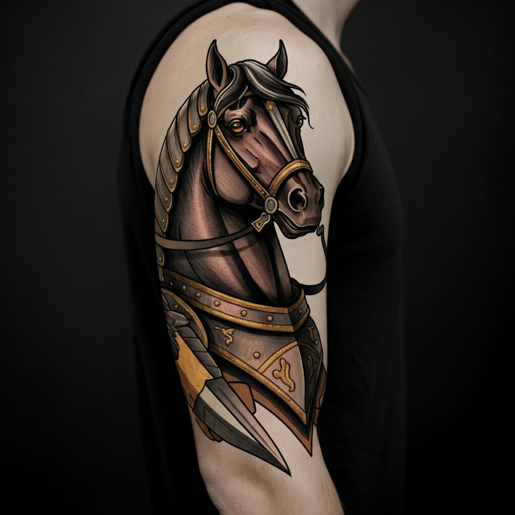 Traditional Horse Tattoo