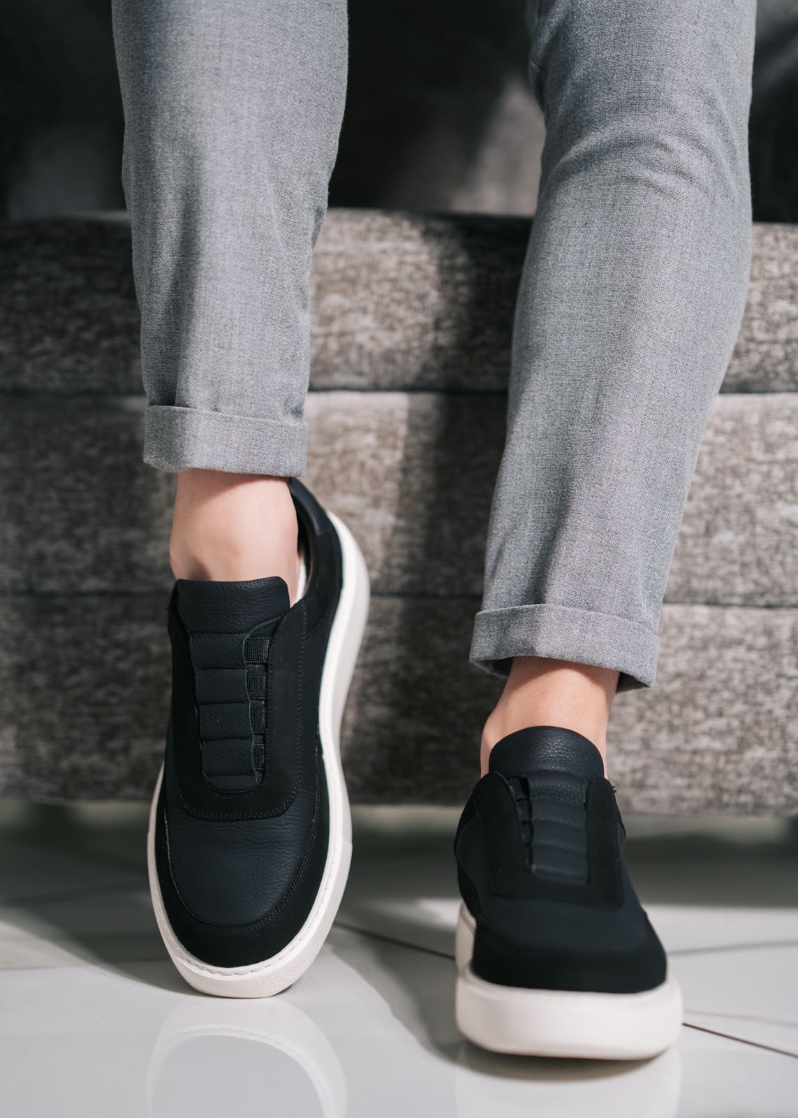 Slip on Leather Sneakers for Men