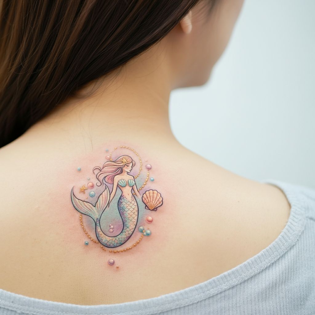 Mermaid Tattoo on back 