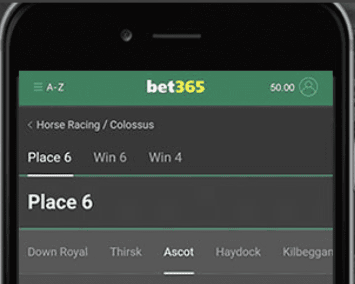 Horse Racing Bets at bet365 Place 6