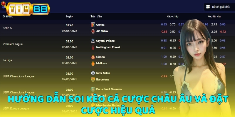 Hướng dẫn soi kèo châu âu hiệu quả
