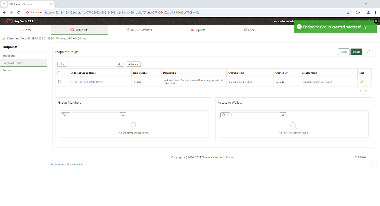 Endpoint Groups - Google Chrome