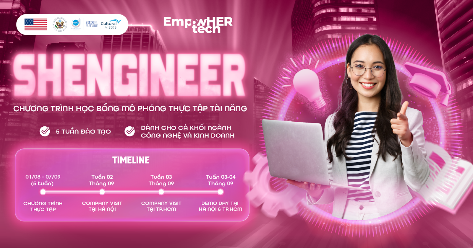 EmpowHER Tech chính thức mở đơn học bổng mô phỏng thực tập tài năng SHEngineer Program