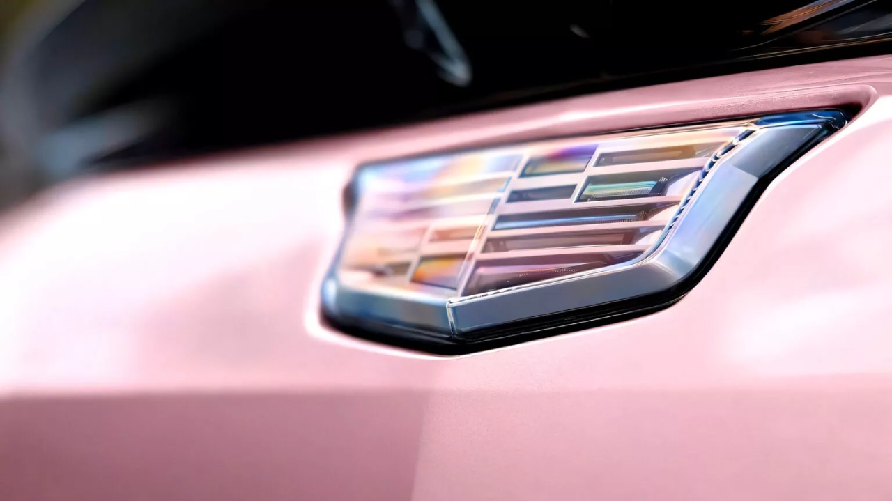 The pink electric Cadillac Optiq blends Mary Kay’s iconic legacy with environmental innovation, offering luxury design and advanced electric performance. 