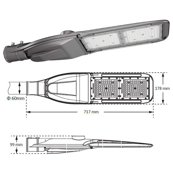 boîtier de lampadaire solaire