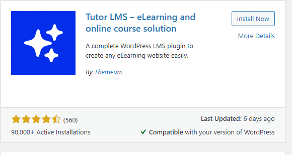 a screeshot of tutor LMS plugin