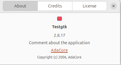 About application window