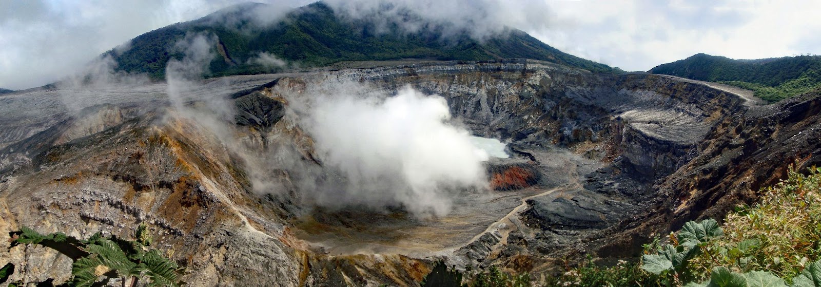 Poás Volcano shrouded in mist.