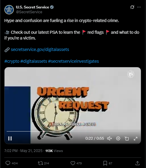 U.S. Secret Service Takes Control of 0M in Illicit Cryptocurrency