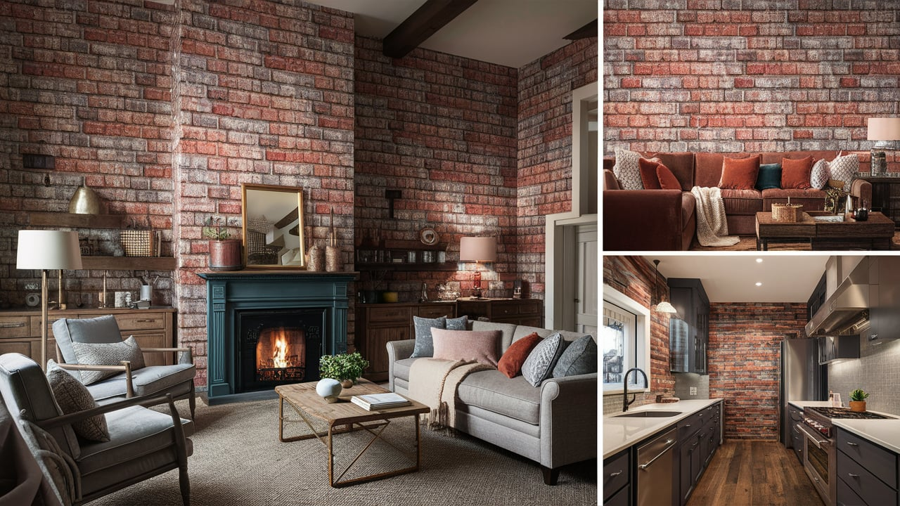 Norwall Farmhouse Brick Vinyl Roll Wallpaper Home Depot