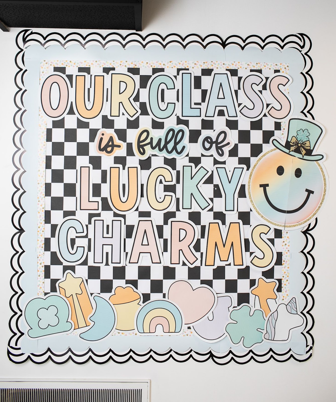 Seasonal St. Patricks Day bulletin board decor