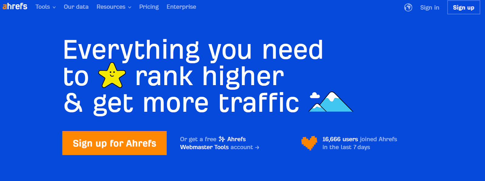 Ahrefs Home Page